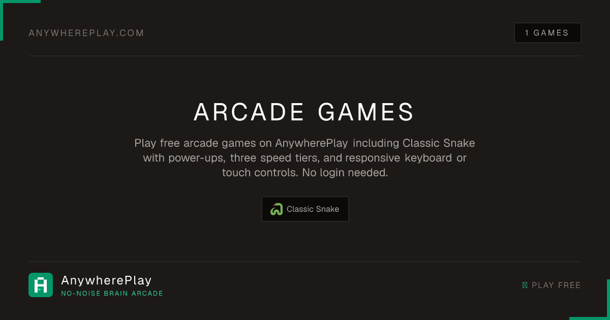 Arcade Games Online | Free Browser Arcade | AnywherePlay